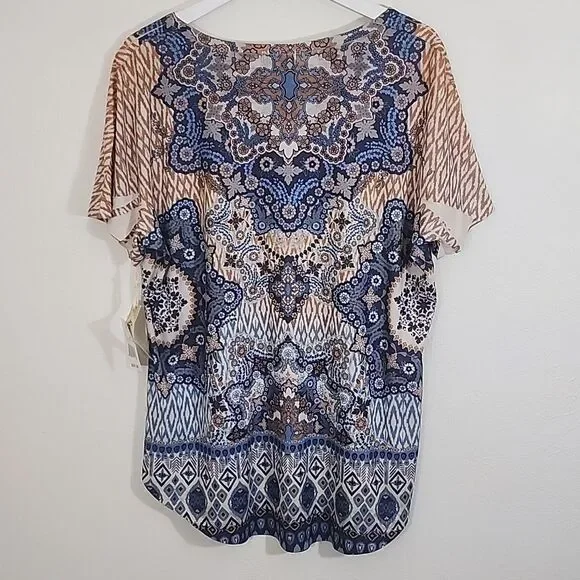 World Unity Woman boho print blouse size 2X NWT - Picture 6 of 9
